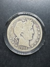 1909 Barber Silver Half Dollar