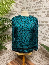 Vintage Maggy London By Jeannene Booher - 100 Percent Silk Blouse