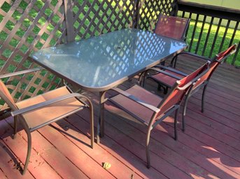 Glass-Top Patio Table With Chairs