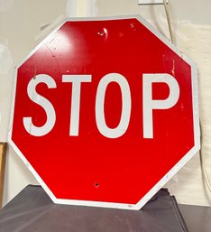 Vintage Large Metal Red Stop Sign  30 Inches        KS-WA(C)