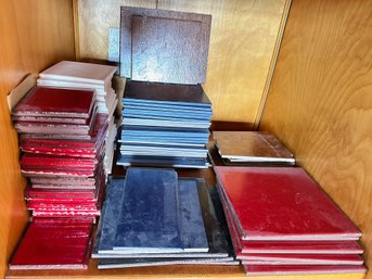 120 Red, White & Blue & Faux Wood Ceramic Tiles, Various Sizes