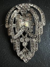 Art Deco Style Cascading Pave Rhinestone Necklace Pendant