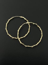 Large Swirl Hoop Earrings In 14k Yellow Gold