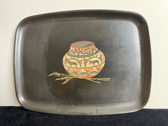 Vintage Native American Southwestern Couroc Pottery Tray