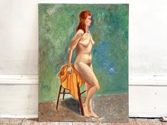 A Vintage Figure Painting Of A Woman - Oil On Canvas