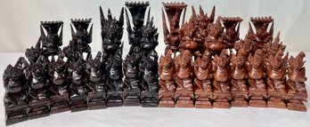 Vintage Balinese Chess Pieces (32)