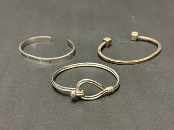 Three Vintage Silver Bracelets