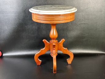 A Lovely Victorian Side Table With A Marble Top