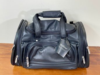 NEW Bellino Black Leather Duffle Bag