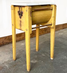 Antique Yellow Butter Churn With Marble Top