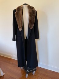 Vintage Wool And Faux Fur Women's Long Coat Size 8.