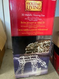 3D Metallic Grazing Doe Christmas Lawn Decoration