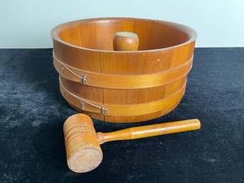 Handmade Vintage Shaker Nutcracker Bowl With Mallet