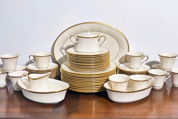 A Complete Service For 12 Plus Extras 'Eternal' Gilt Porcelain By Lenox