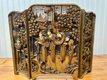 1930's Chinese Carved Wood Table Screen