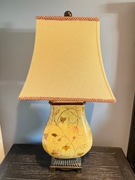 Metal Base, Painted Metal Canister Shaped Table Lamp