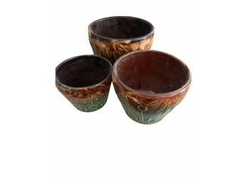 Set Of 3 Vintage Planters