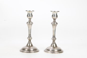 Pair Of Sterling Silver Weighted Candlesticks