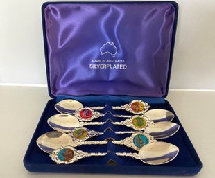 Set Of Silver-plate Souvenir Spoons From Australia