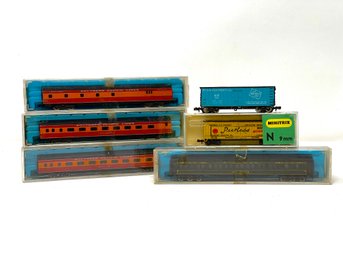 Three N Scale - Atlas -southern Pacific Passenger Car, Streamlined, Coach And More