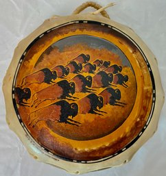 Signed Guillermo Rosette Buffalo Ceremonial Drum