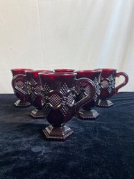 Avon Ruby Red Cape Cod Mug - Set Of 6