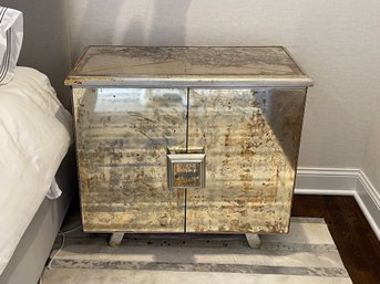 Worlds Away Reverse Antique Mirror Gold Leaf Nightstands- A Pair ( Please Read Description )