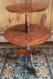 Mahogany Queen Anne Style Two Tier Dumbwaiter Side Table