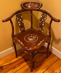 Mother Of Pearl Inlay Corner Chair