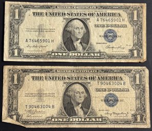 2 $1 Silver Certificates 1935-A, 1935-E