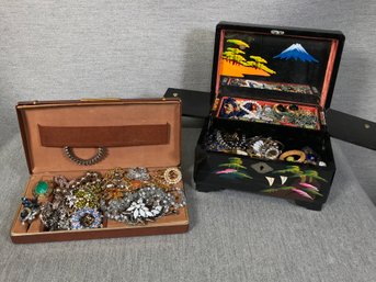 Two Boxes Of Grandmas Vintage Estate Jewelry - Unsorted - Unorganized - Sold As - Is - LOTS OF JEWELRY !
