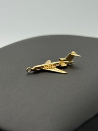Intricate 14k Yellow Gold Jet Airplane Charm