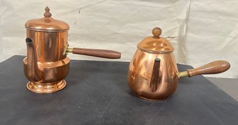 Copper Espresso Coffee / Tea Pots Wood Handles. FL/A2