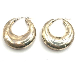 Vintage MILOR Italian Sterling Silver Large Bubble Hoop Earrings