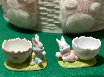1980s Bunny Egg Cups Porcelain