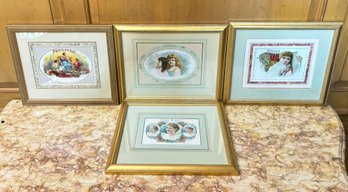 A Series Of Vintage Embossed Hand Colored Lithographs - Victorian Advertising