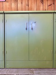 Green Metal Storage Cabinet With Adjustable Shelves