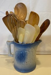 Kitchen Utensils In Vintage Pitcher