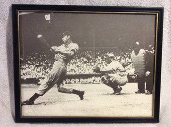 Framed Ted Williams Black And White Photo - K