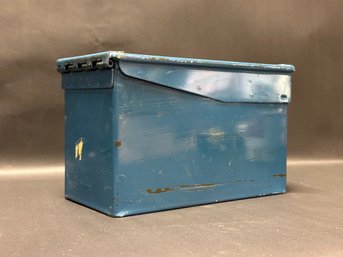 A Vintage Military Ammo Box, Painted Blue