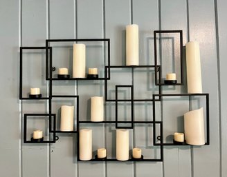 Large Metal Contemporary Wall Candle Holder