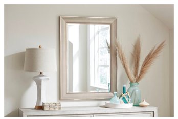 Allen  Roth 31-in W X 43-in H Silver Framed Wall Mirror   Model #314676