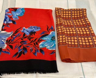 Lot Of 2 Vintage Scarves, No Labels