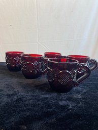 Avon Ruby Red Cape Cod Collection Coffee Cups