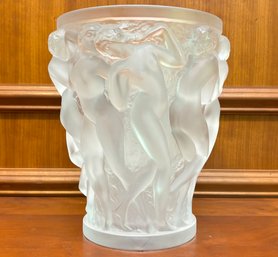 A Large Art Glass Figural Vase By Lalique