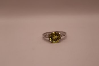 925 Sterling Silver With Yellow And Clear Stones 'STS' Chuck Clemency Ring Size 11