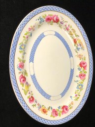 Blue Floral Trimmed Platter