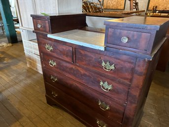 Beautiful Antique Dresser With Marble Center