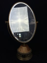 Vintage Ornate Gold Tilting Vanity Stand Mirror