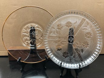 2 Glass Serving Plates